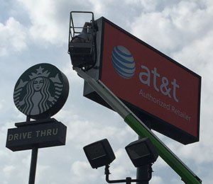 installation of AT&T signage