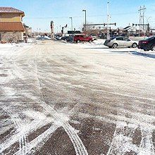 Snowed parking lot