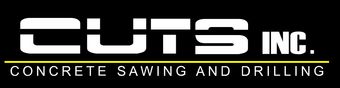 CUTS Inc. logo in white on black, with “Concrete Sawing and Drilling” tagline.