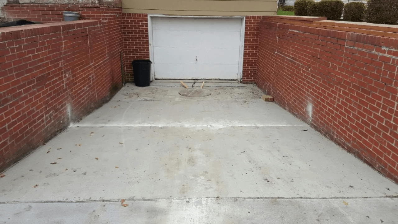 Concrete driveway