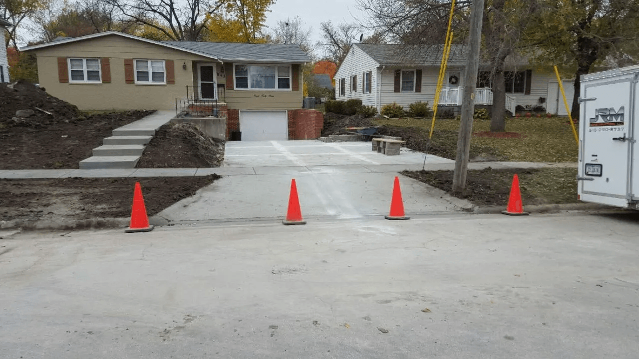 Concrete driveway