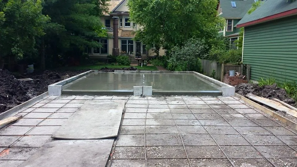 Concrete garage floor