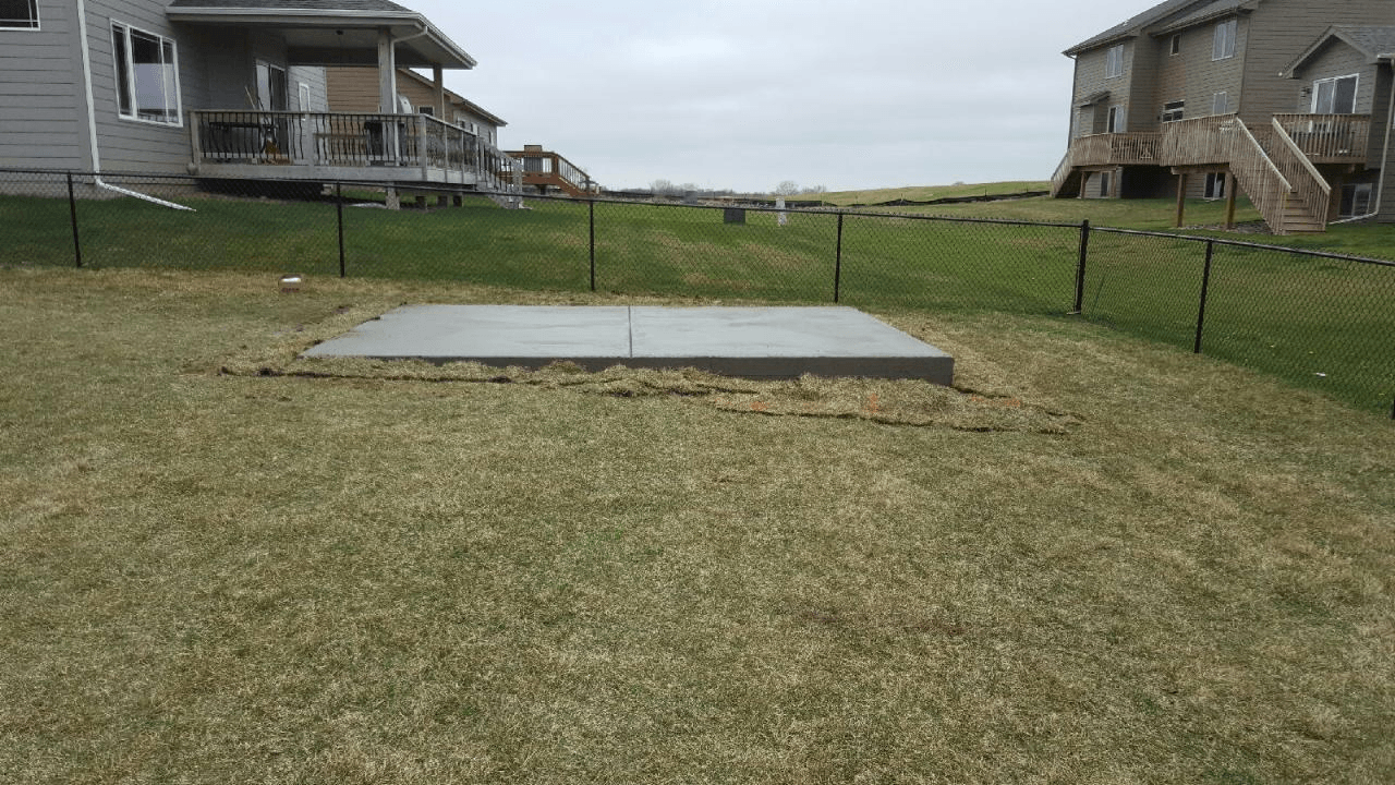 Backyard shed slab