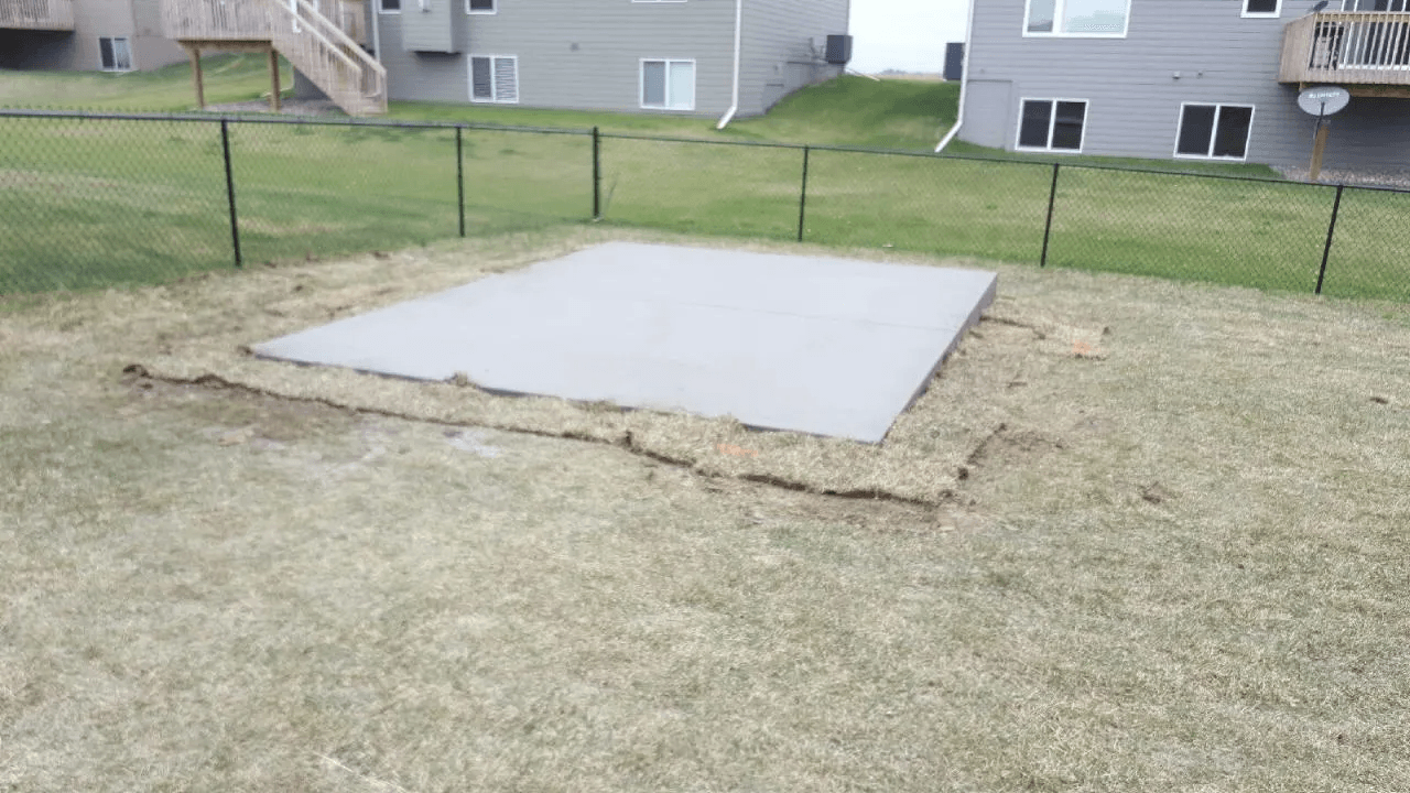 Backyard shed slab