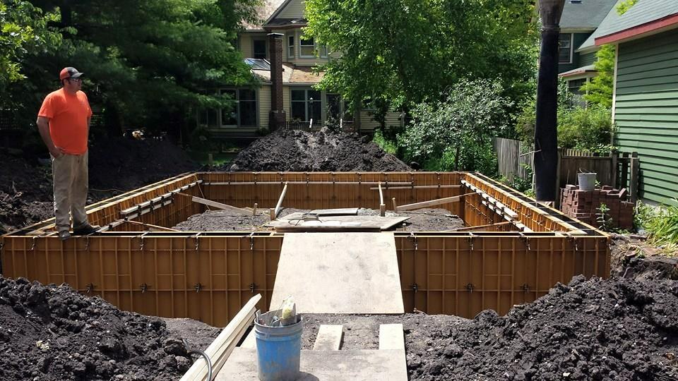 Poured wall construction