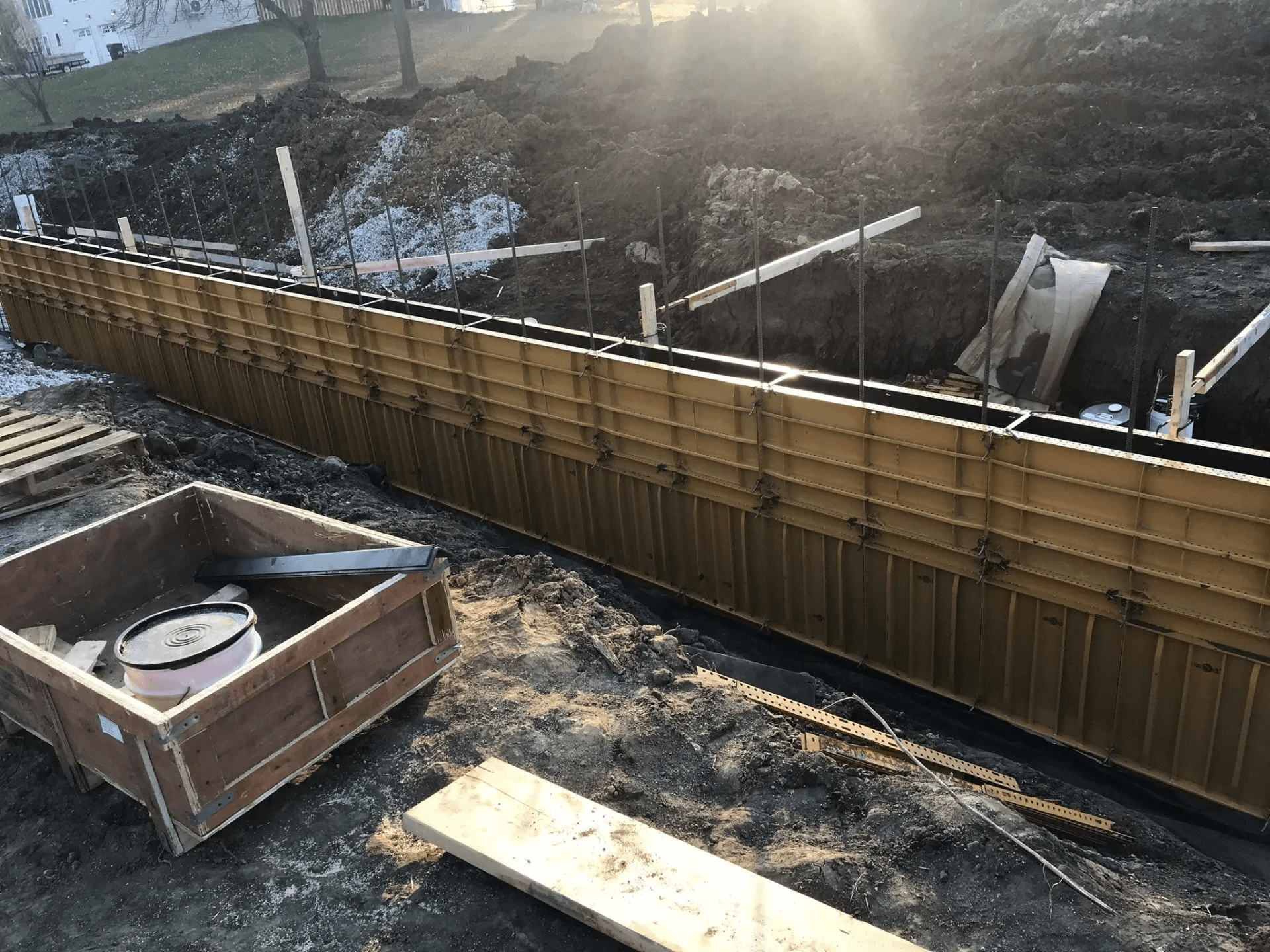 Poured wall construction