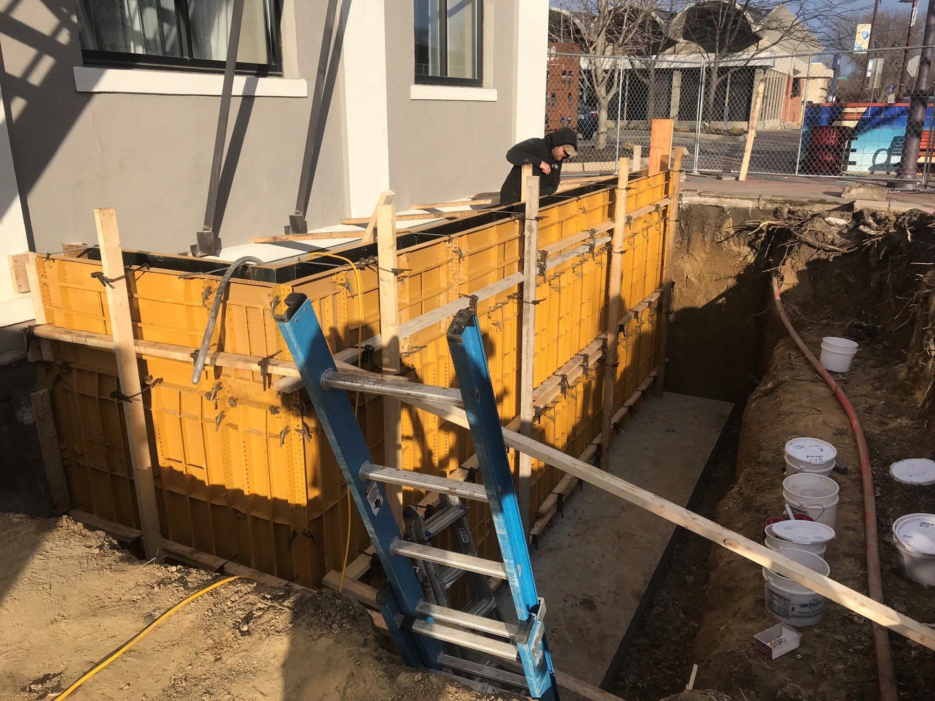 Poured wall construction