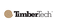Logo for TimberTech: Brown spiral design with the brand name in black text.