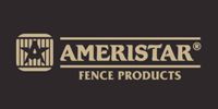 Ameristar Fence Products logo with tan text and icon on a dark background