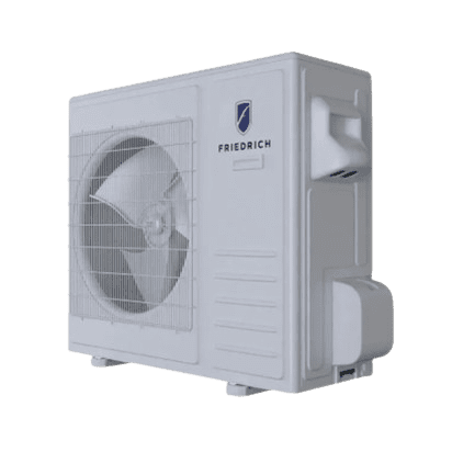 White Friedrich outdoor air conditioning unit.