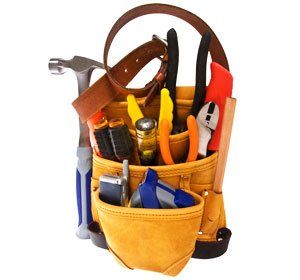 Handy tools in yellow bag