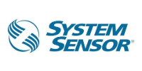 System Sensor logo in blue with circular swoosh icon on a white background