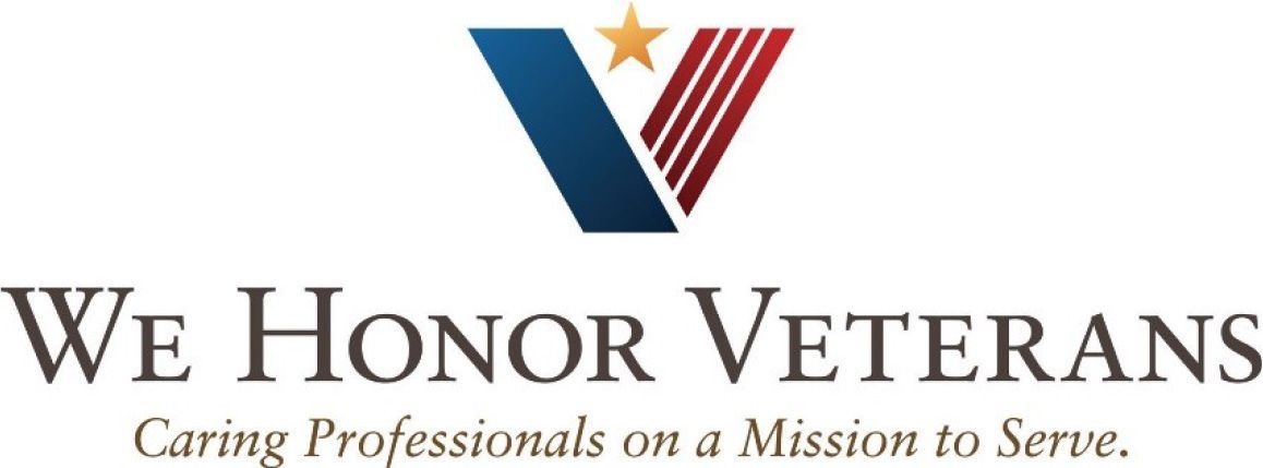 A logo for we honor veterans caring professionals on a mission to serve