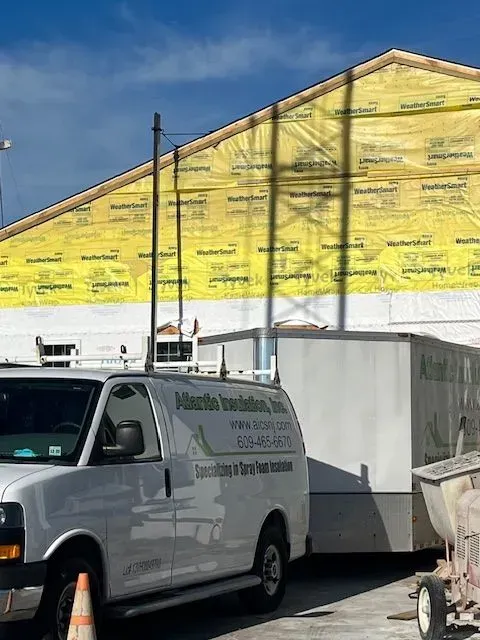 White van and trailer with 