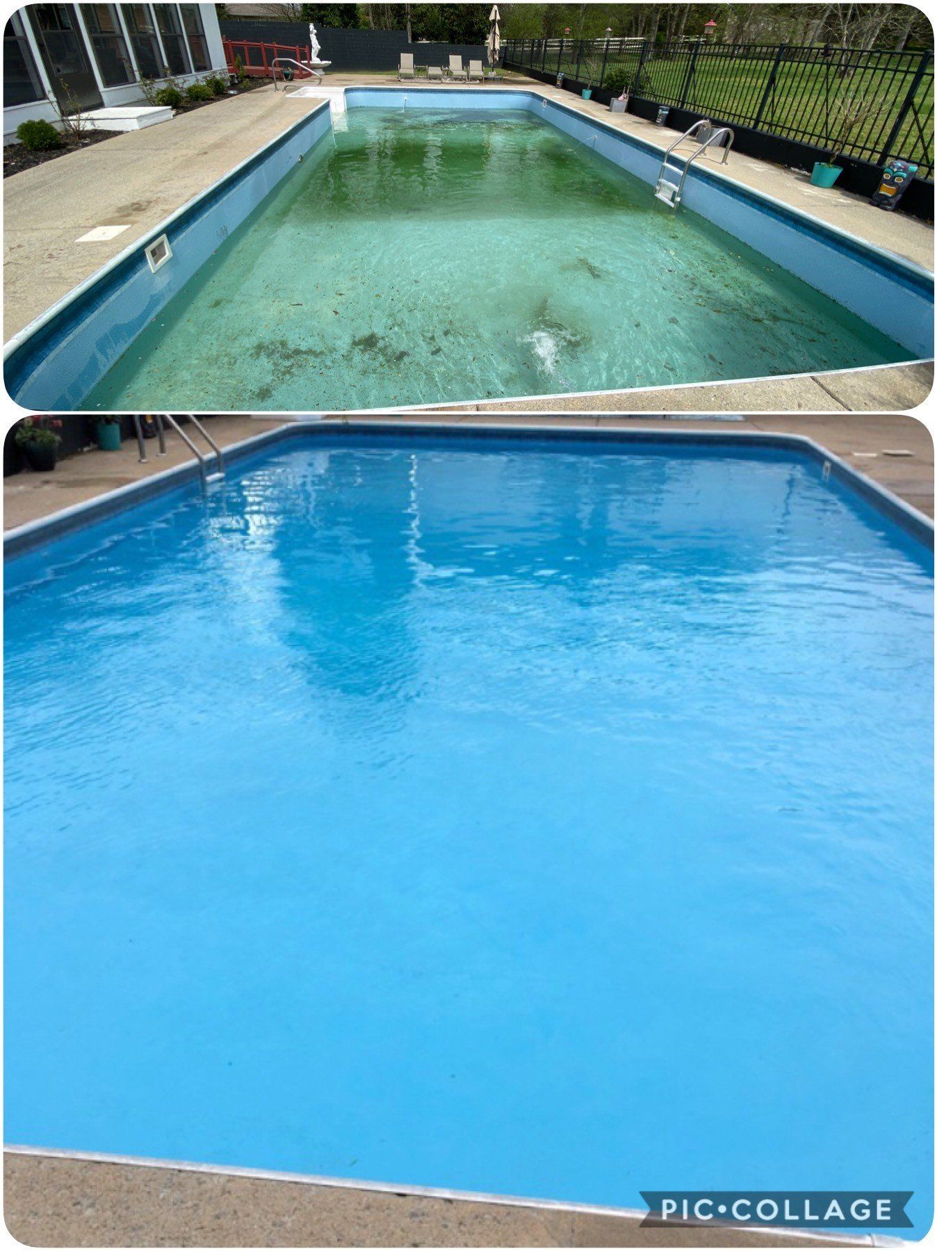 Pool before and after