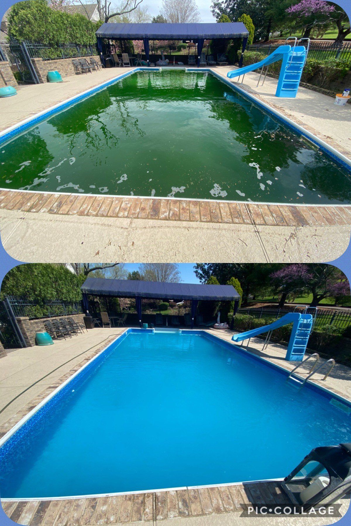 Pool before and after
