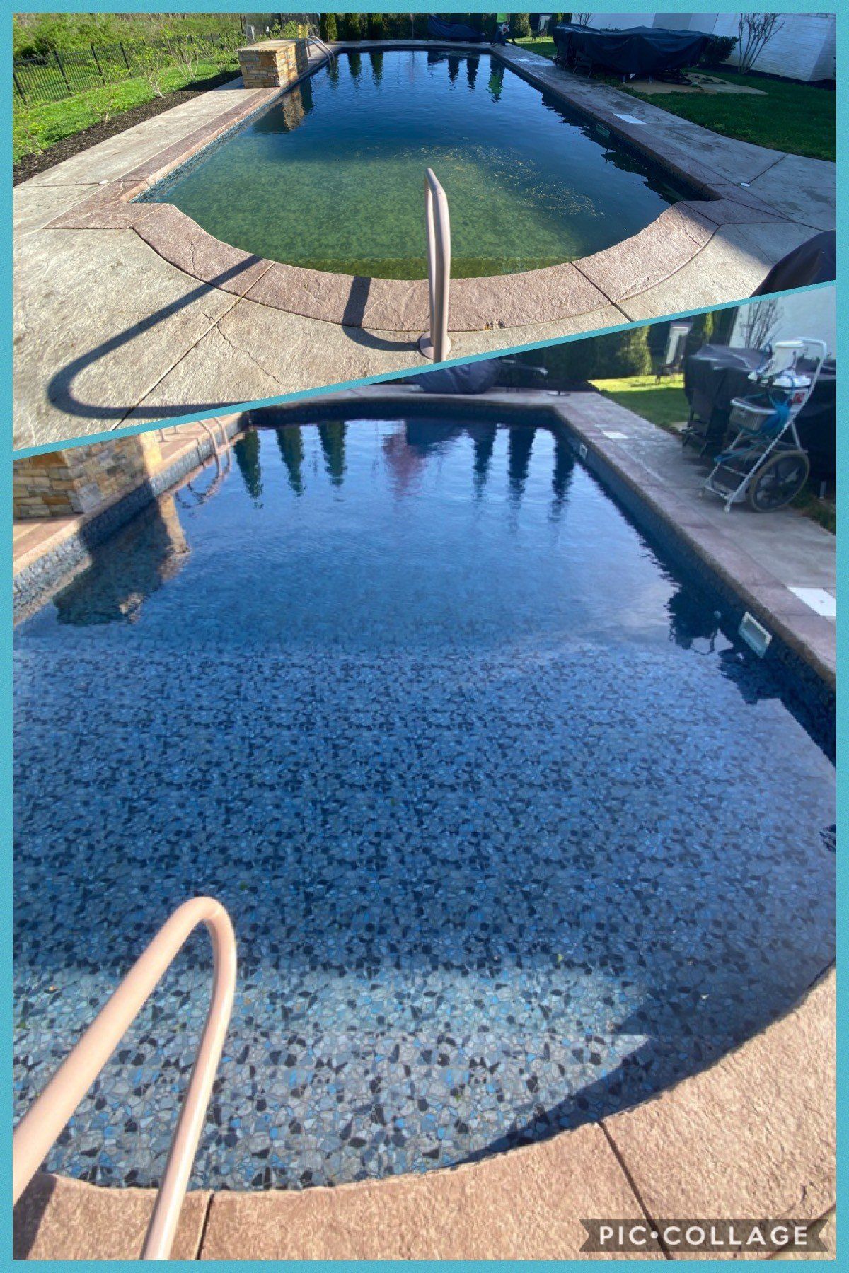 Pool before and after