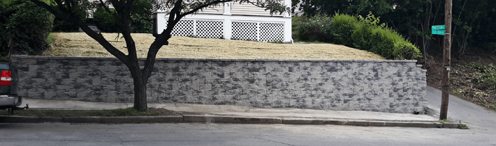 West side retaining wall