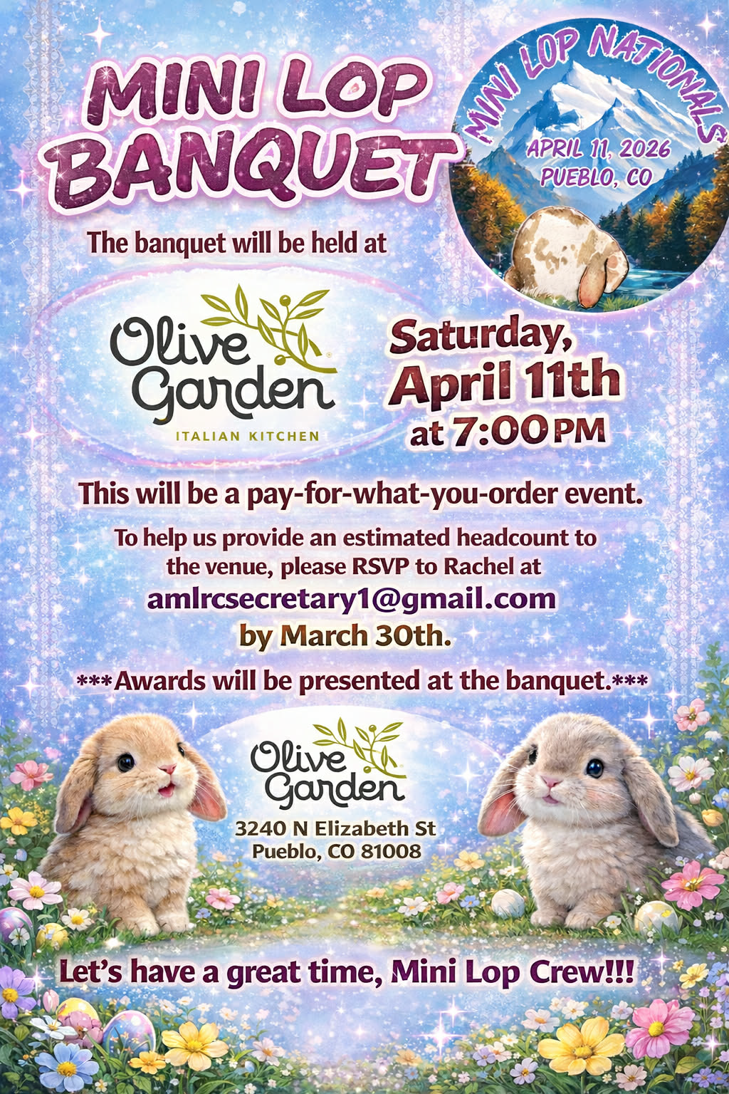 Mini Lop Banquet flier