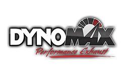 A logo for a company called dynomax performance exhaust.