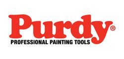 Purdy Professional Painting Tools logo in red text on a white background.