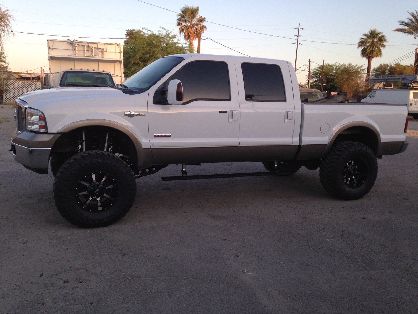 White pickup vehicle