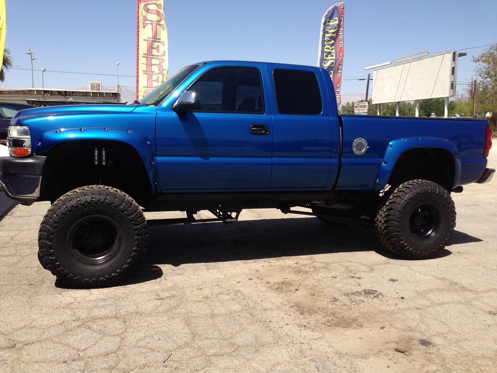 Blue pickup vehicle