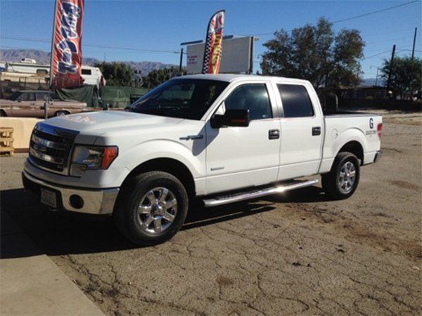 White pickup vehicle