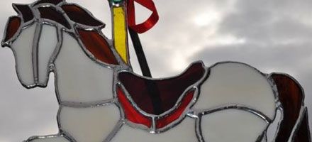 Horse design stained glass