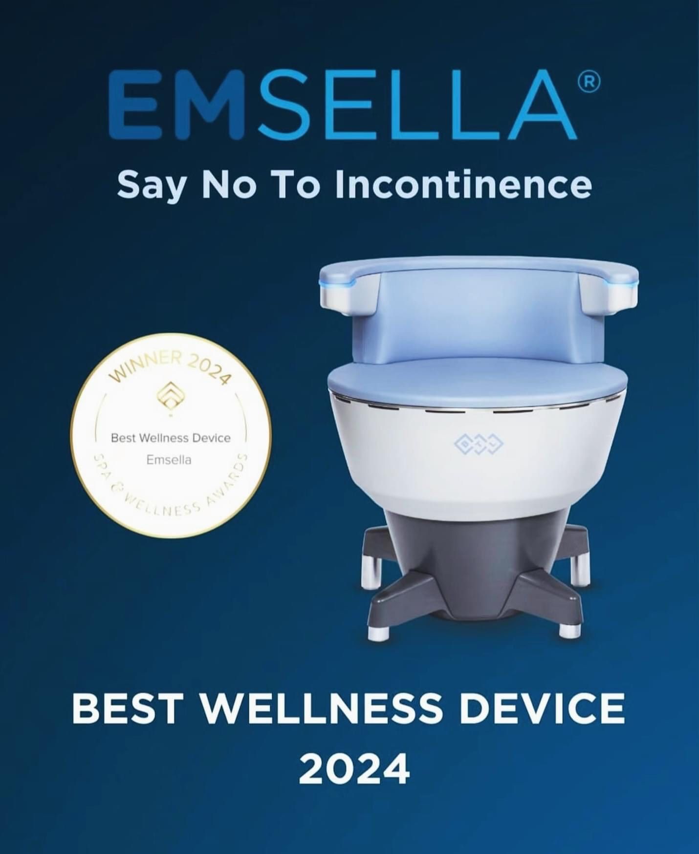 An advertisement for emsella saying no to incontinence