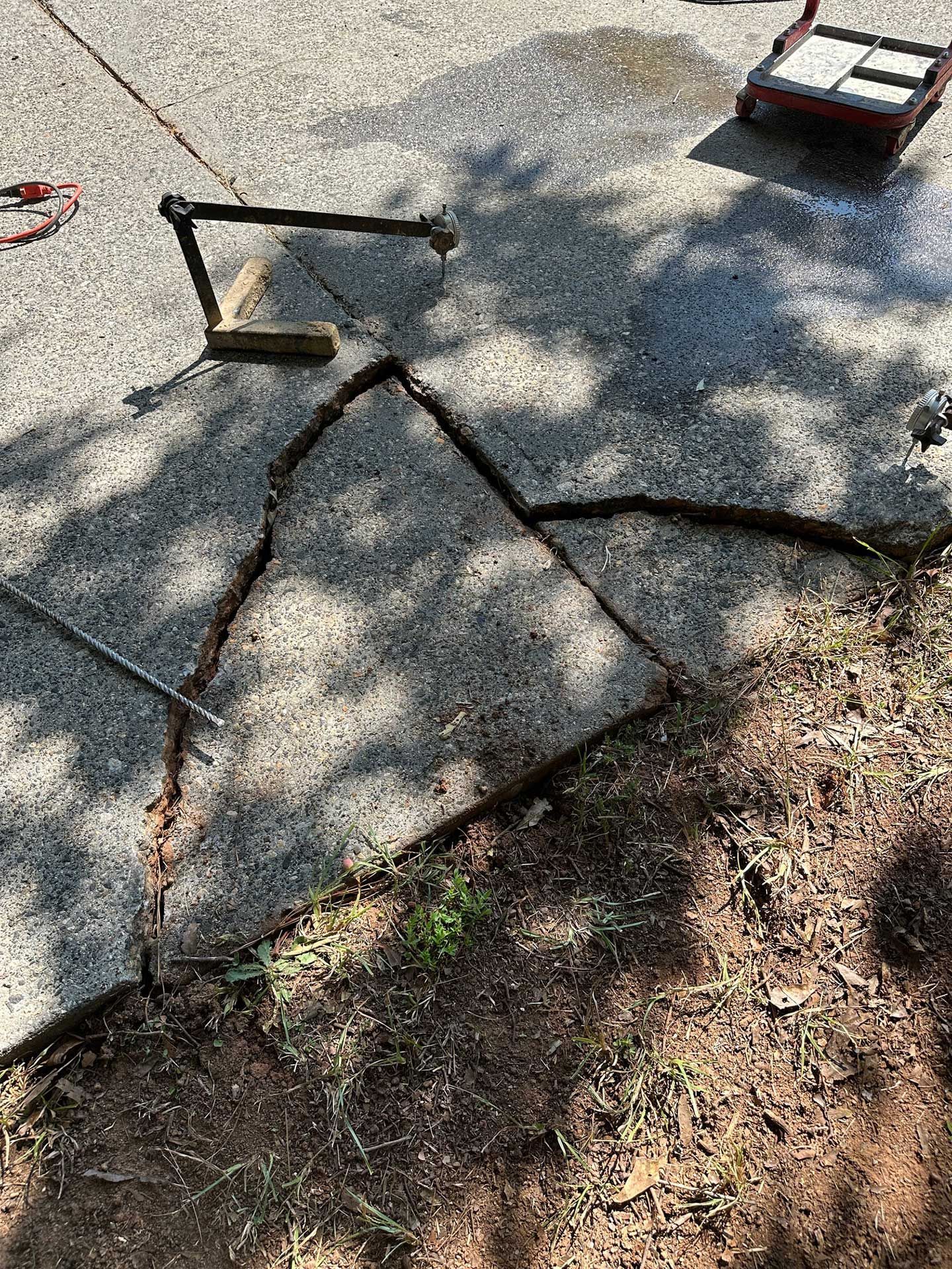 a before image of cracked concrete