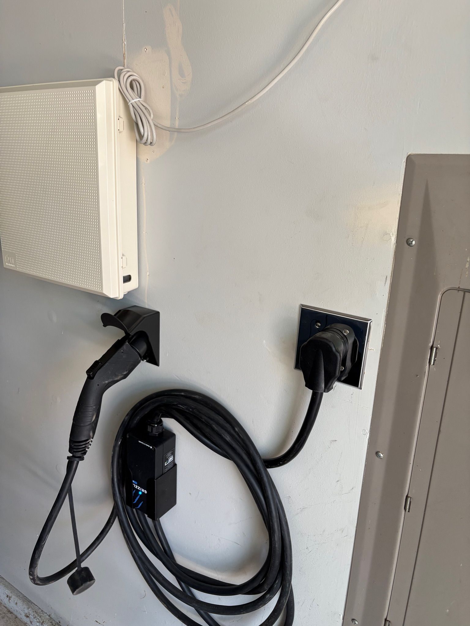 Residential Level 2 EV charger installed by Tier-One Electric.