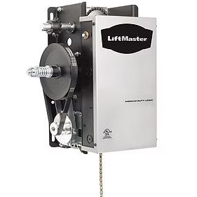 A liftmaster garage door opener is shown on a white background.