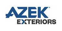 The AZEK Exteriors logo, featuring the blue word 