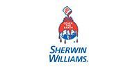The Sherwin-Williams logo: a paint can pouring red paint over a blue globe with the text 