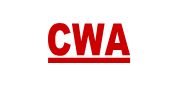 CWA in red letters, underlined with a red line, on a white background.