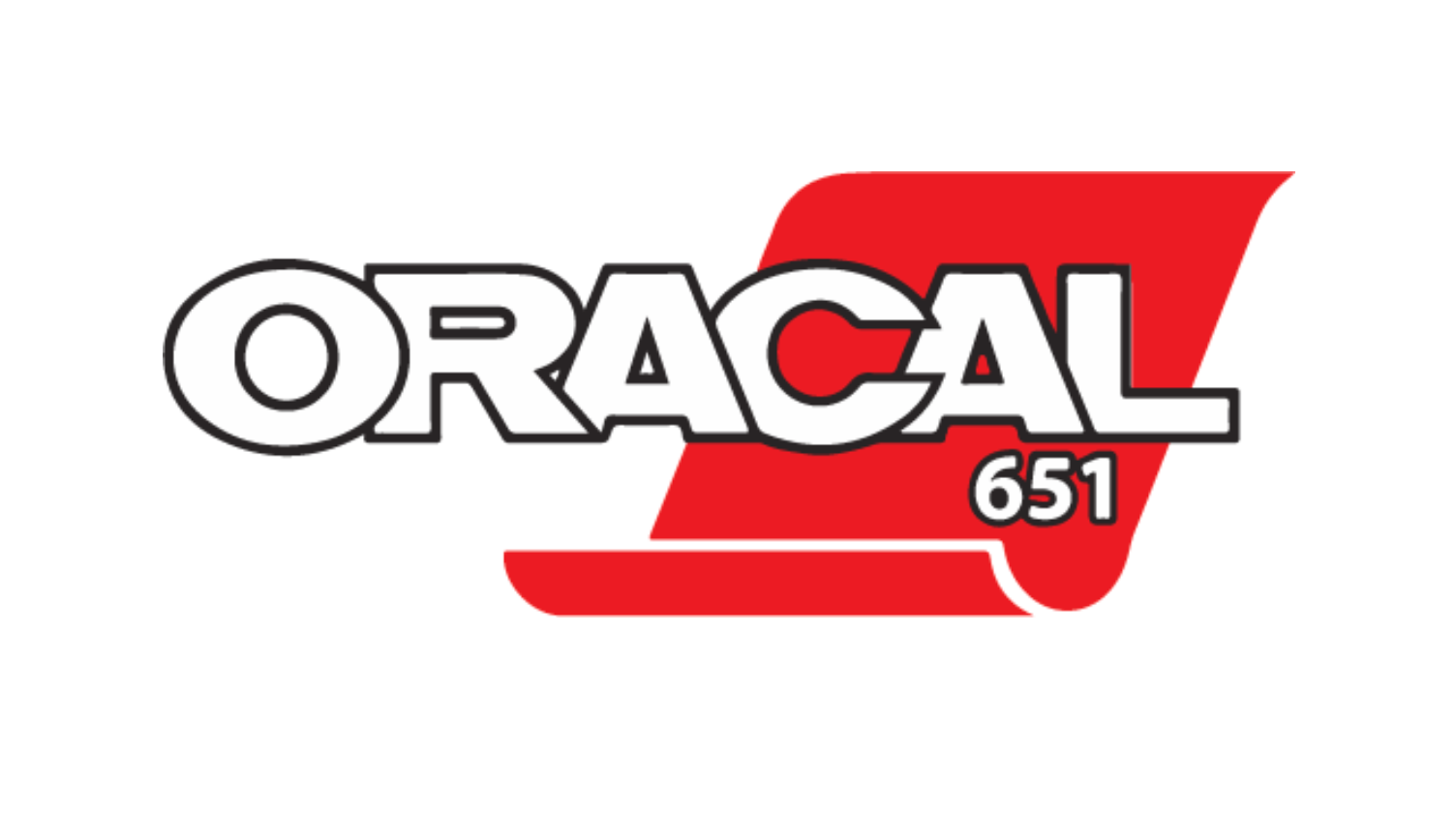 ORACAL 651 logo with white text on red rectangle, a stylized