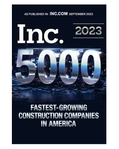 The cover of the inc. magazine for 2023 shows the fastest growing construction companies in america.