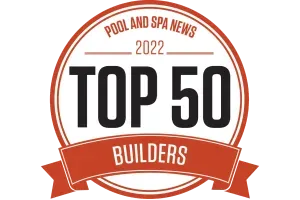 A badge that says top 50 builders on it