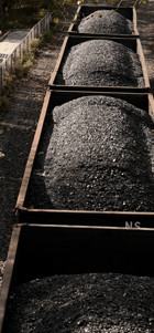 Coal delivered on rails