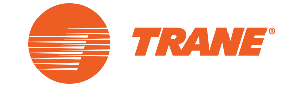 Trane logo: an orange circle with horizontal streaks to its left, next to the word 