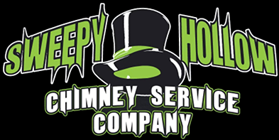 A logo for the sweepy hollow chimney service company