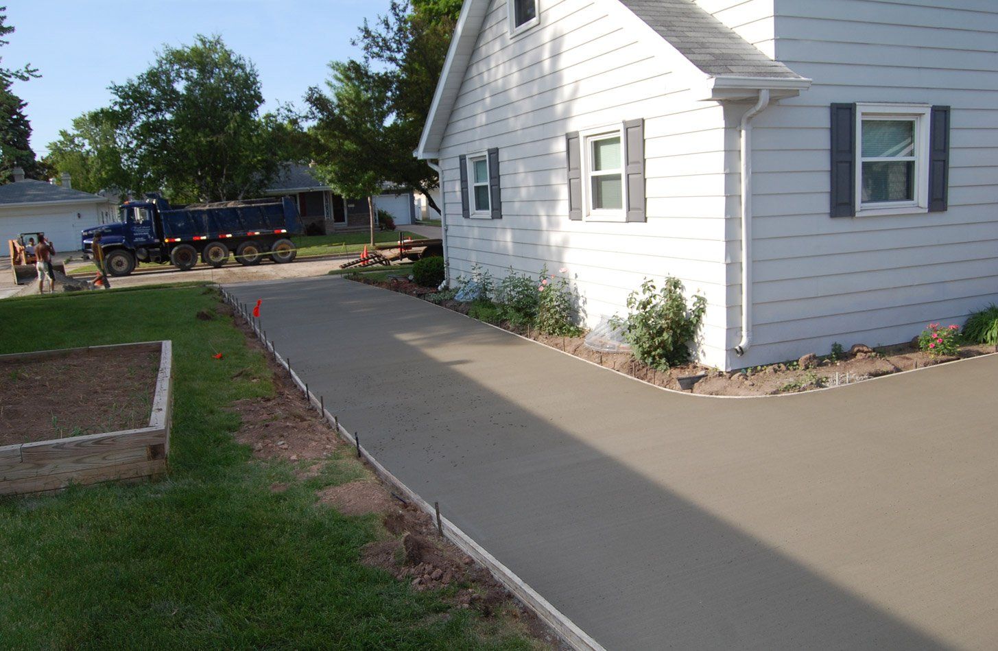 Concrete driveway