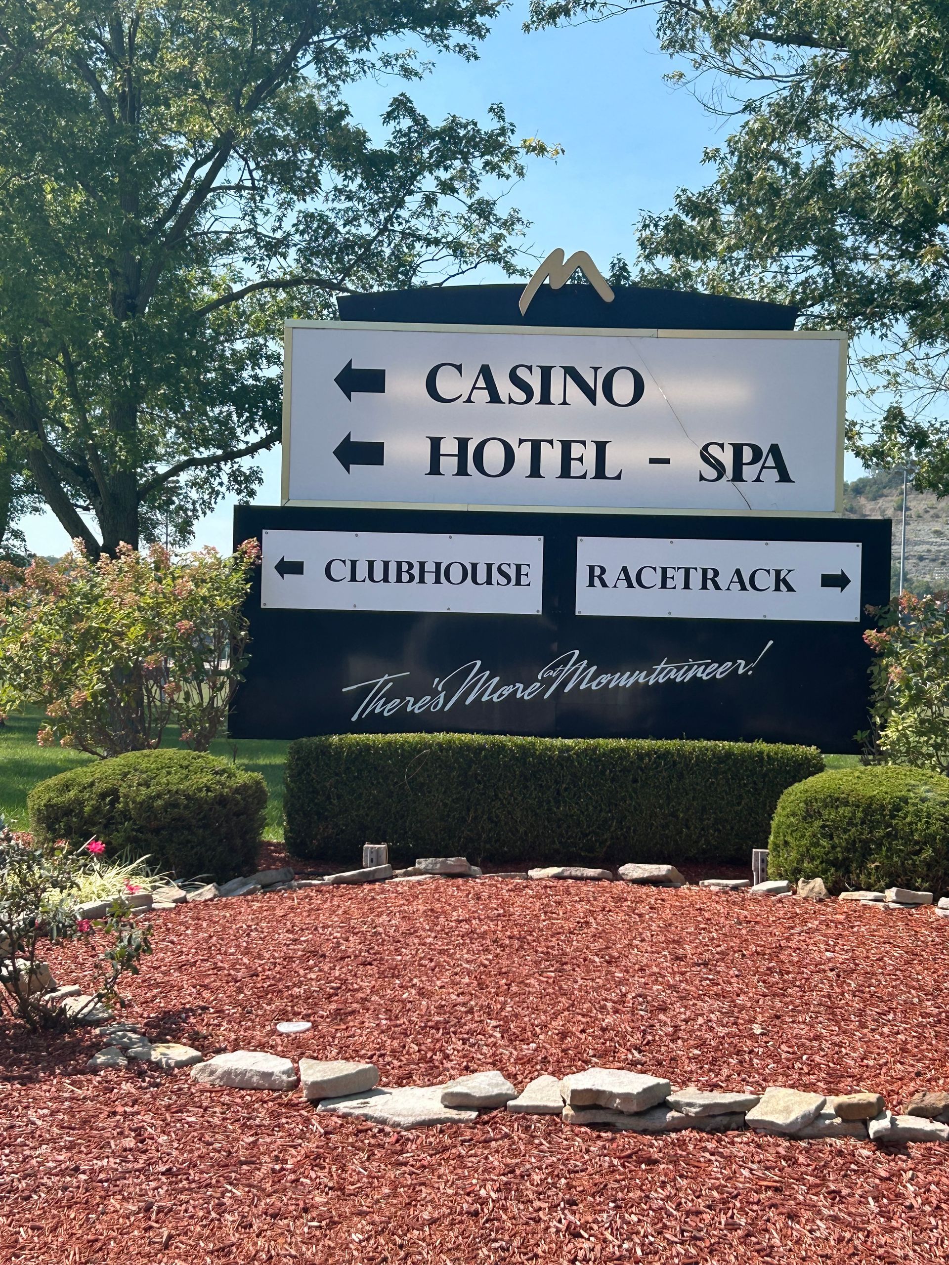 A large sign for the casino hotel spa