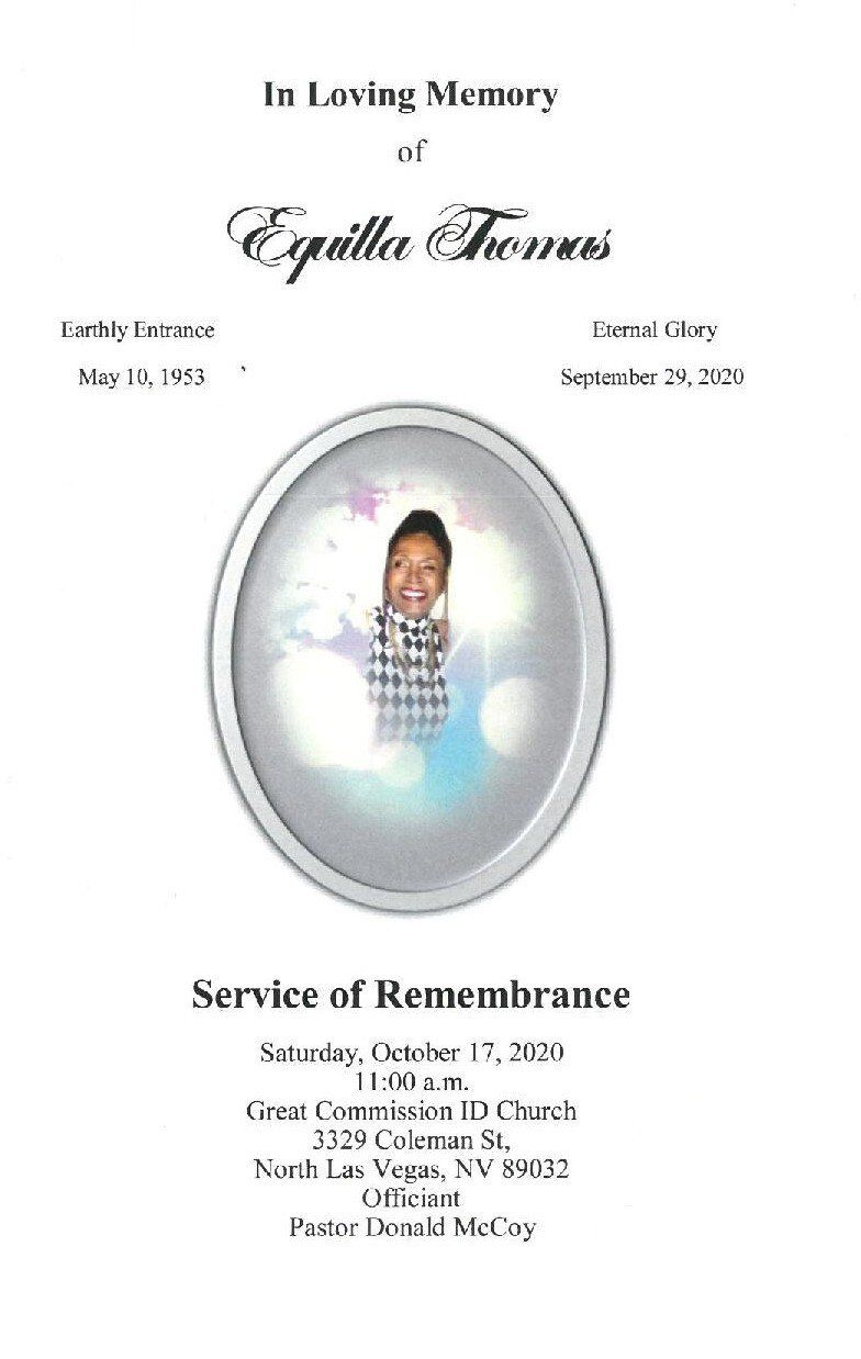 Memorial service program with an oval portrait, white background, and black text for a loved one’s remembrance