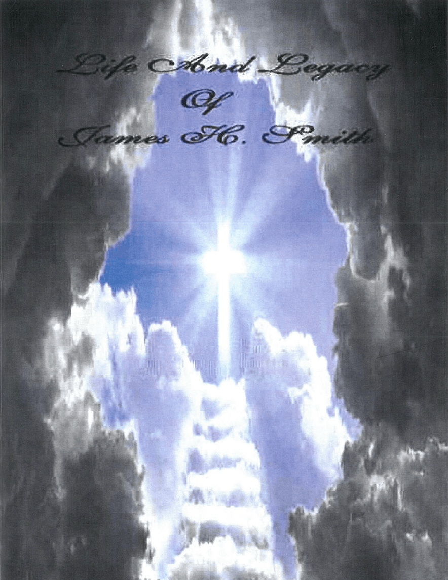Cloud opening to bright sky with sunlight and the words “By His Grace” at the top.
