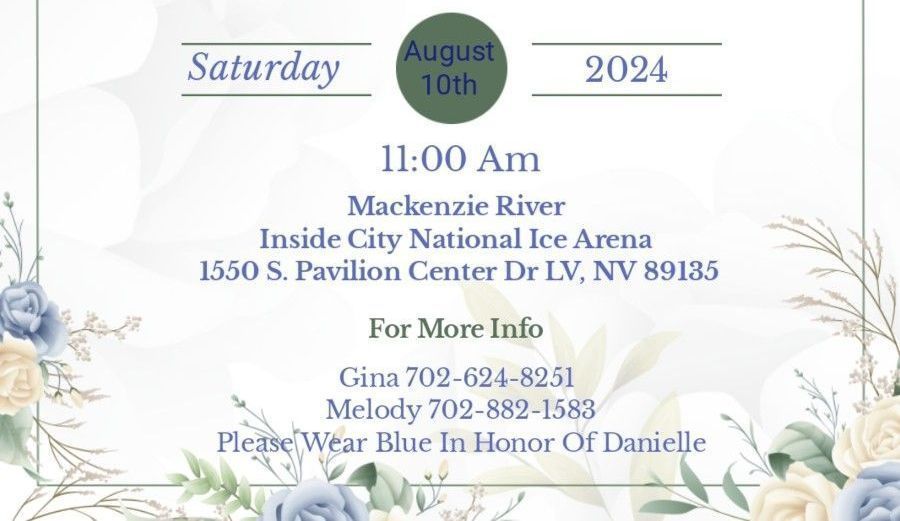 Invitation for August 10, 2024 at 11:00 AM at Mackenzie River, 1550 S. Parisian Center Dr NW, invitation details