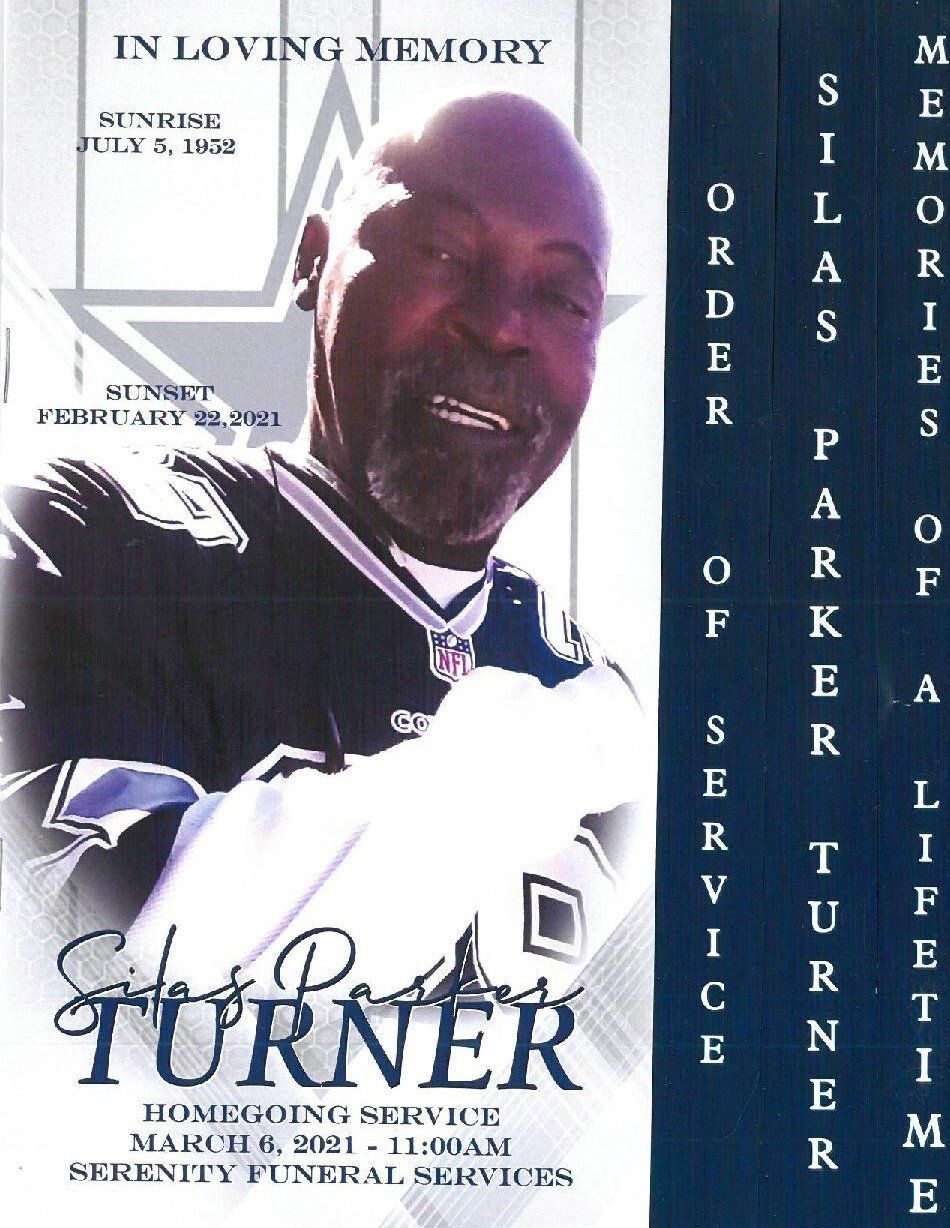 Memorial poster with smiling man in suit and tribute text on a blue background