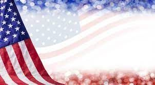 American flag waving with a bright, patriotic red, white, and blue background