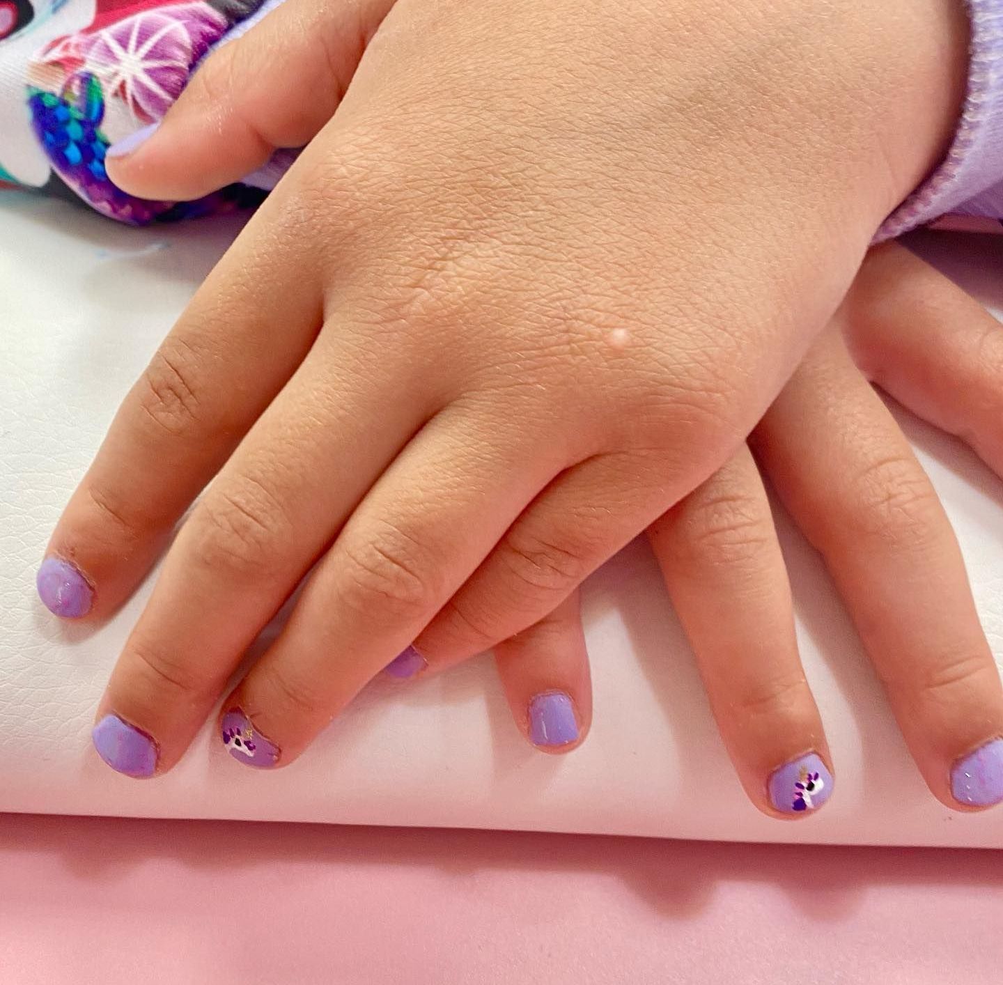 Pink nail art manicure